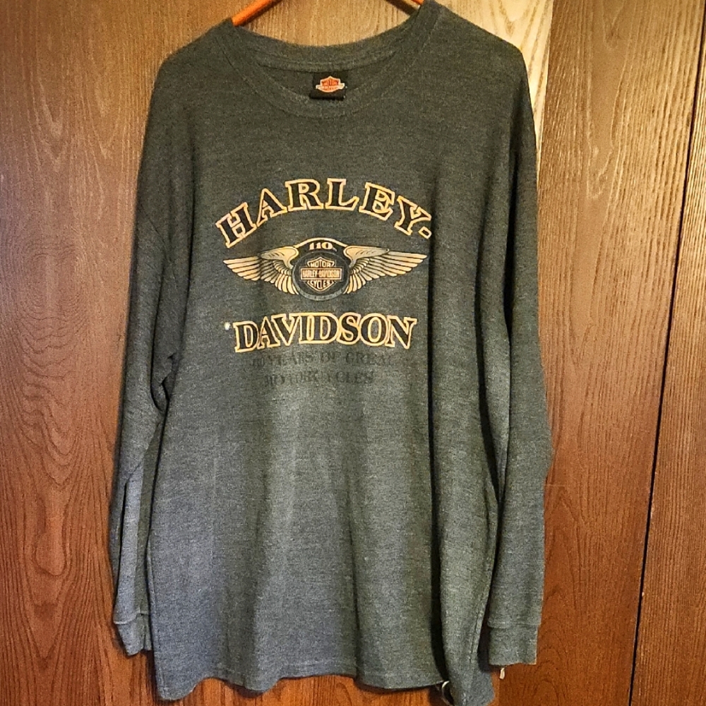 Harley-Davidson Men's Dark Gray Long Sleeve Shirt